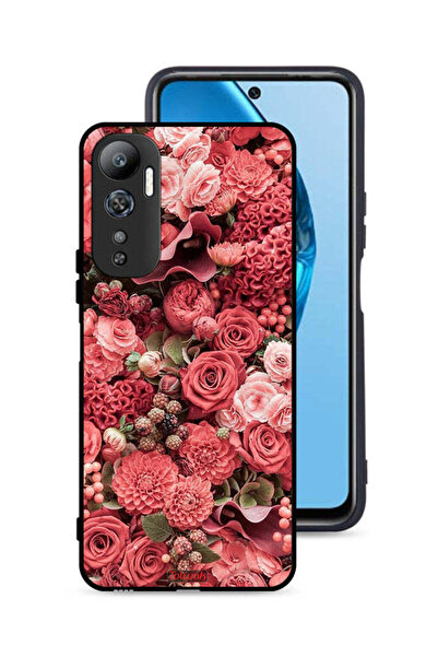 Tolwak غطاء حماية لهاتف Infinix Hot 20 4G بلون الخوخ والورود