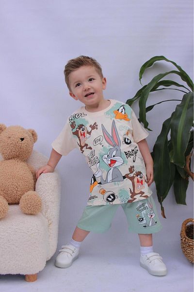 LİLLYPİCCA New Season Daffy Duck Bugs Bunny Tasmanian Printed Bottom Top Boy Set