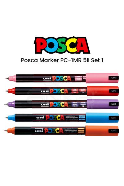 Uni Posca Pc-1Mr Marker Acrylic Painting Pen Set of 5 Mixed Colors