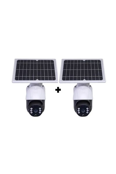 COBI SMART® Set of 2 surveillance cameras JT-8181XM, Wi-Fi, IP66, 3 MP, Adjustable Photovoltaic Panel