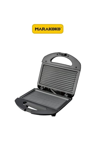 MARAKOKO Marcoco 800W Sandwich Toaster - Non-stick Plates, Compact Size, Safety Lock and Smart Thermostat Control