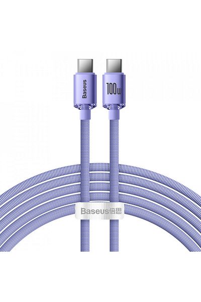 Baseus Type-C to Type-C data cable, 100W, 2m, Baseus Crystal Shine (CAJY000705) - Purple