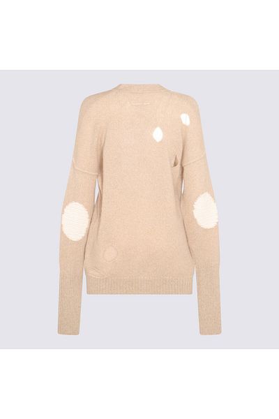 MM6 Maison Margiela Mm6 Maison Margiela Beige Alpaca Blend Cardigan