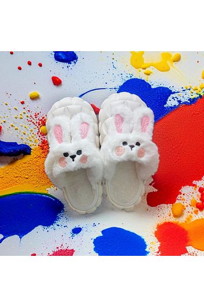 MBrands winter slippers, fur-lined, waterproof, with removable bunny, Cream 40-41