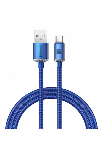 Baseus USB to Type-C data cable, 100W, 2m, Baseus Crystal Shine (CAJY000503) - Blue