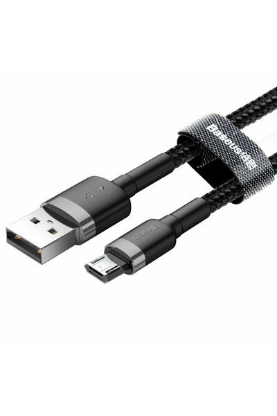 Baseus USB to Micro-USB data cable, 2A, 3m, Baseus Cables - Gray Black