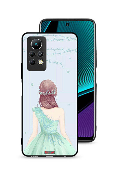 Tolwak غطاء حماية لهاتف Infinix Note 11 Pro، فتاة لطيفة ترتدي فستانًا زهريًا