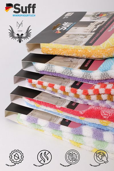 Suff Manavgat Oto Market 9 Pieces Kitchen Cloth, Drying Cloth and Countertop Cloth (3 Pieces 32X32 X3)