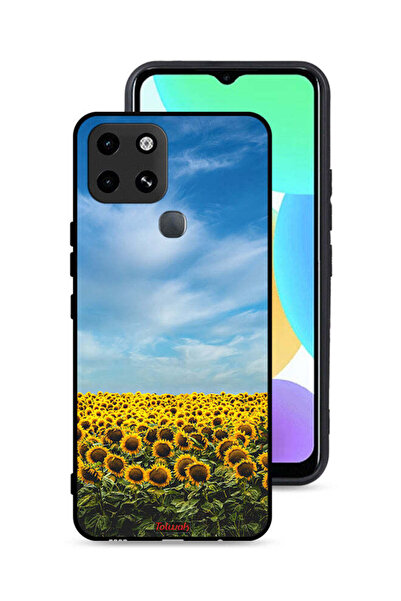 Tolwak غطاء حماية لهاتف إنفينيكس سمارت 6 بطبعة عباد الشمس تحت السماء