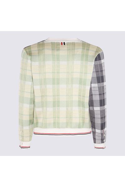 THOM BROWNE Thom Browne Multicolour Check Cotton Pastel Cardigan