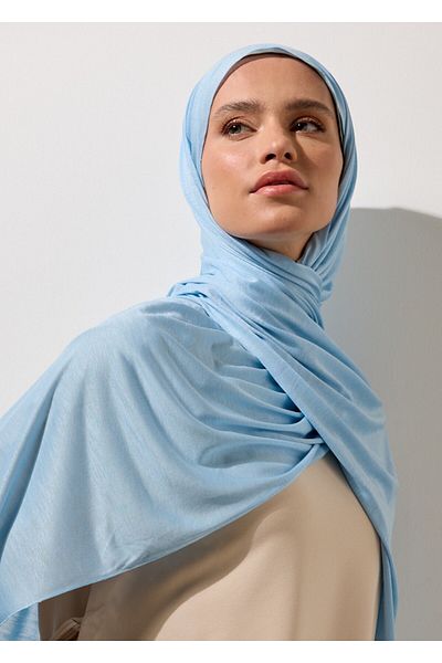 HOUSE OF MODEST Baby Blue Combed Cotton Shawl
