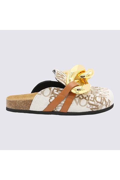 J.W.Anderson JW Anderson JW Anderson Beige Calf Suede Chain Mules