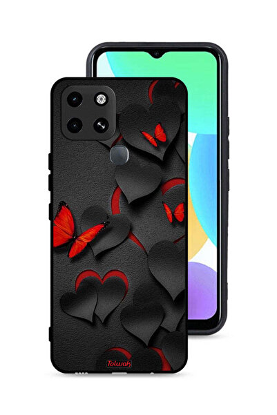 Tolwak غطاء حماية لهاتف إنفينيكس سمارت 6 بنقشة قلوب وفراشات