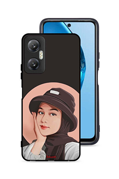 Tolwak غطاء حماية لهاتف Infinix Hot 20 5G بتصميم فتاة قبعة لطيفة ورسم فني