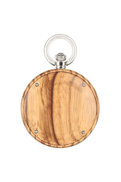 MBrands quartz wooden pocket watch, brown color