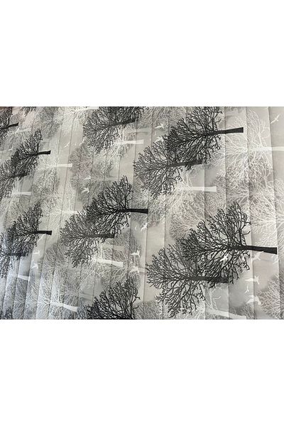 Butik 100% Cotton Quilted Fiber Filled Tree Patterned Single Pique