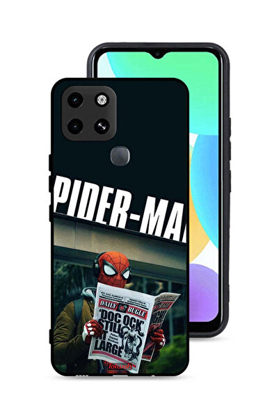 Tolwak غطاء حماية لهاتف Infinix Smart 6 بتصميم سبايدرمان يقرأ جريدة