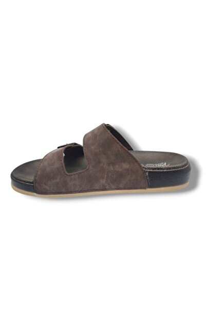 PARMİ Parmi 25901-25 Deri Çift Bant Anatomik Erkek Terlik