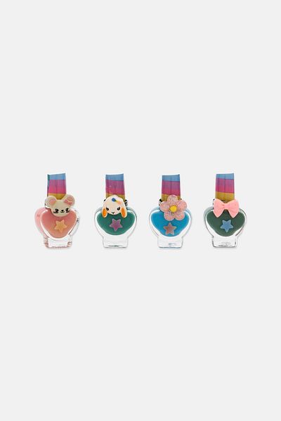 Simple Pleasures Kids Nail Set With Funny Rings Cute Tri-Coastal, Multicolor