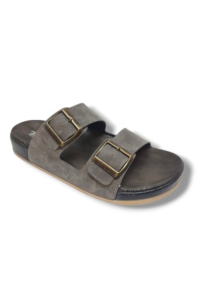 PARMİ Parmi 25901-25 Δερμάτινες Ανδρικές Παντόφλες Διπλής Ταινίας Ανατομικές