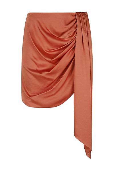 SIMKHAI Simkhai Mae Draped Satin Mini Skirt