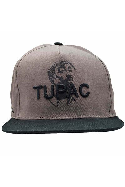 MBrands rapper cap, straight brim, 2PAC model, gray, thug life