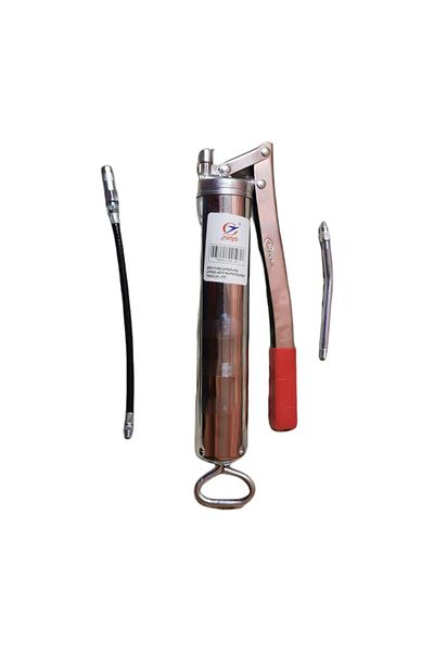 COBI SMART® Manual grease gun with silver steel barrel and flexible hose, 0.5 L - COBI SMART®
