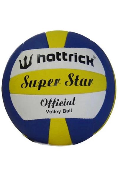 Hattrick Superstar Volleyball Ball No5 Yellow Navy Blue White