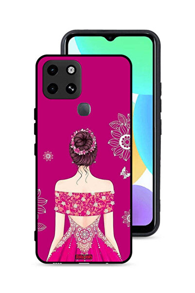 Tolwak غطاء حماية لهاتف إنفينيكس سمارت 6 برسومات فتاة وزهور