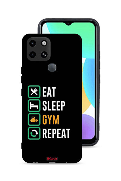 Tolwak Infinix Smart 6 Protective Case Cover Eat Sleep Gym Repeat