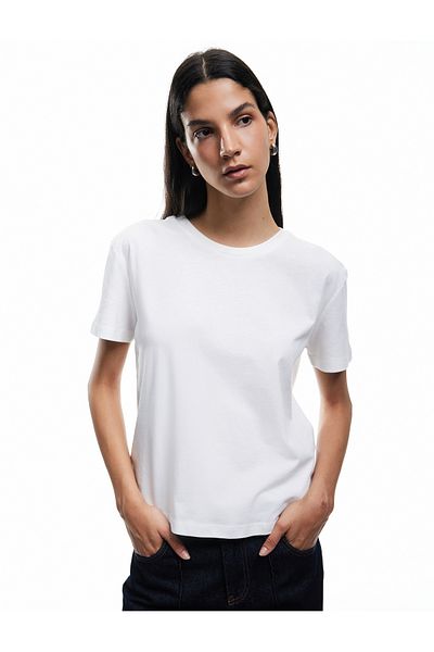Koton Short Sleeve Crew Neck Cotton Basic T-Shirt