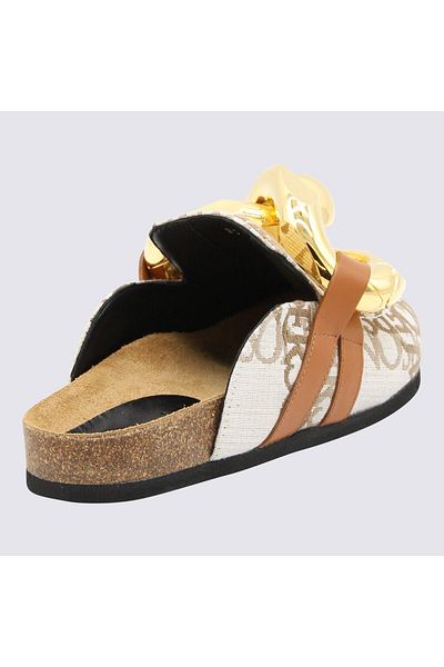 J.W.Anderson JW Anderson JW Anderson Beige Calf Suede Chain Mules