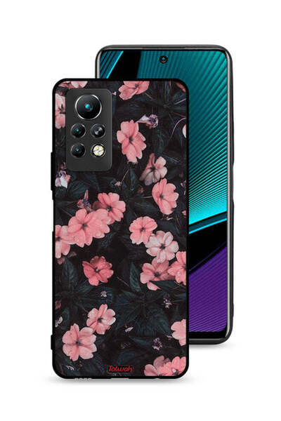 Tolwak غطاء حماية لهاتف إنفينيكس نوت 11 برو - لون الخوخ والورود الصغيرة