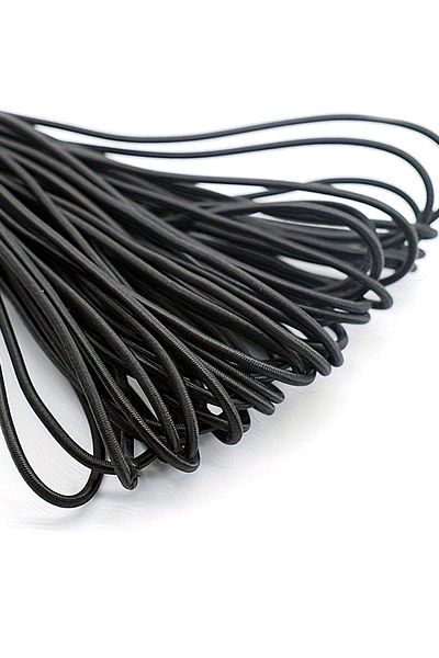 hapshoe Μαύρο 5 μέτρα 2 mm Στρογγυλό Λάστιχο