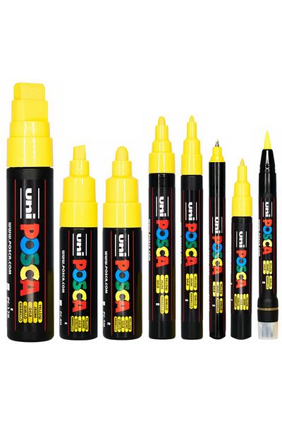 Uni Posca Marker Acrylic Painting Pen Yellow Colors Set