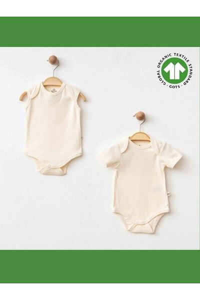 Zekids Baby Organic Cotton Sleeveless Snap Fastener Double Body Set