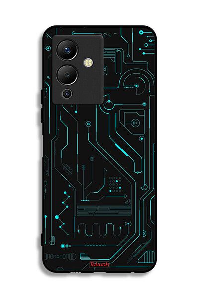 Tolwak غطاء حماية لهاتف Infinix Note 12 5G، دوائر فنية رقمية، بساطة، شاشات متعددة