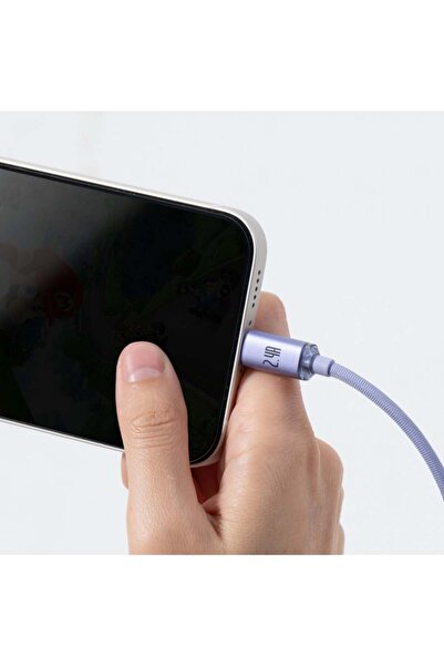 Baseus USB to Lightning Data Cable, 2.4A, 1.2m, Baseus Crystal Shine (CAJY000005) - Purple