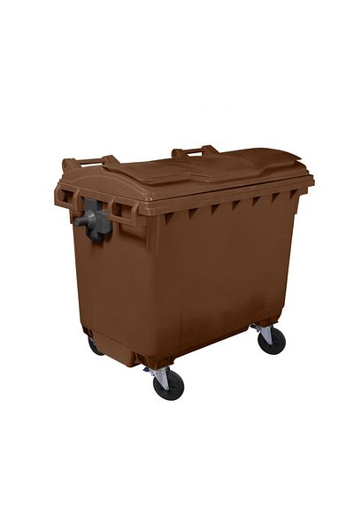 ideal STORE idealStore EcoPub Professional Container, Flat Lid, 360 Rotation Wheels, Virgin Plastic, Zinc Metal