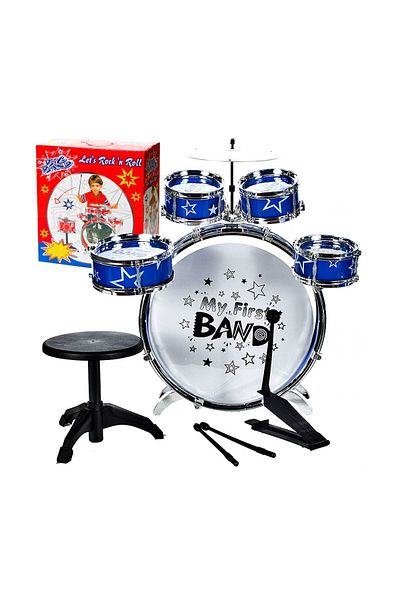 MalPlay Malplay drum set with stool and 6 blue drums