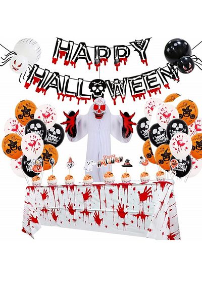 OEM Set 40 de decoratiuni pentru Halloween, dimensiuni diferite, hartie, latex, multicolor