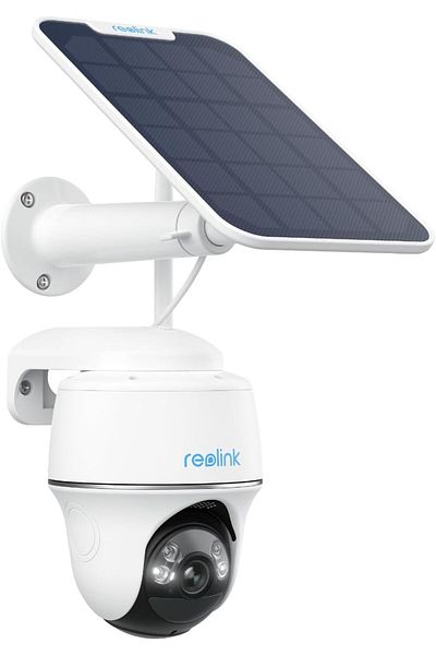 ReoLink كاميرا مراقبة خارجية تعمل بالطاقة الشمسية PTZ لاسلكية، رؤية ليلية ملونة بدقة 2K+ 5 ميجابكسل، رؤية بزاوية 360 درجة، بطارية I