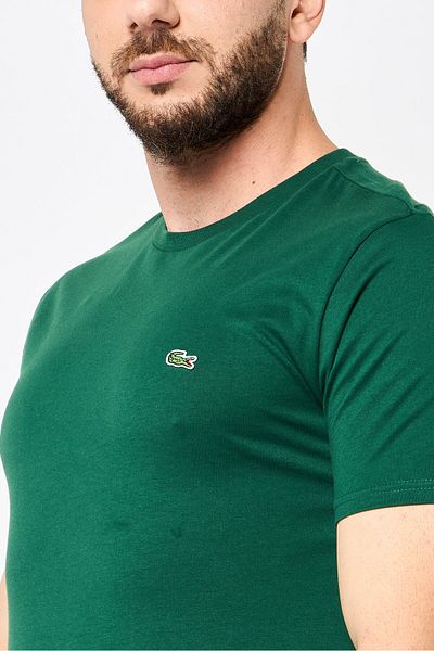 Lacoste Men Crew Neck Short Sleeve Embroidered Logo T-Shirt, Green