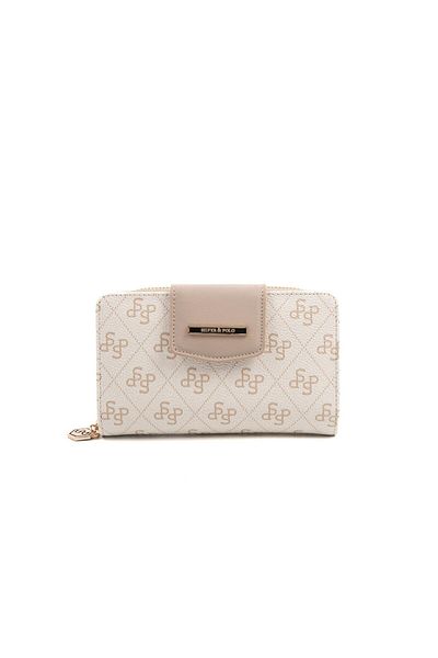 Silver Polo Silver & Polo Beige - Sand Sp1202 Women's Wallet & Card Holder