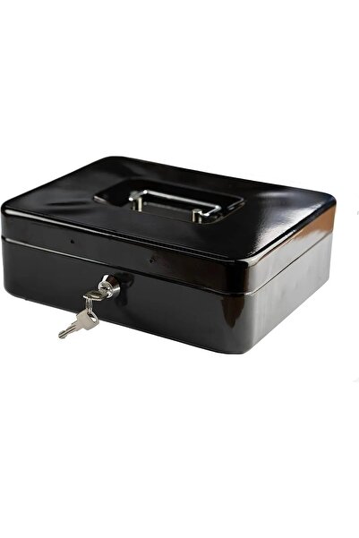 MoonTech Büyük Boy Bölmeli Anahtarlı Çelik Kasa Bozuk Para Kasası Nakit Kutus...