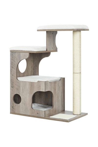 feandrea Cat play set, tree type, wooden, 66x40x86 cm, gray