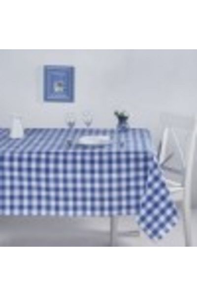 DC Home Fata de masa carouri 160x220cm, DC Home, Kareli Alb/Albastru