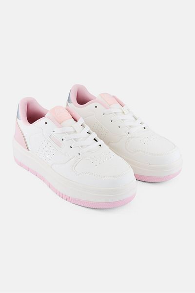 RBX Women Brand Logo Lace Up Outdoor Shoes, White