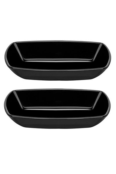 Paşabahçe 54942 Tokio Glass Black 2-Piece Snack Plate Appetizer Serving Plate Breakfast Plate 18cm