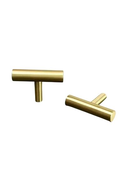 The Casius. Set 2 mânere moderne din oțel, culoare aurie, theCasius.®